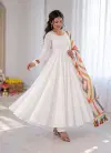 Nsr 917 Mal Cotton With Embroidery Work Anarkali Kurti With Bottom Dupatta